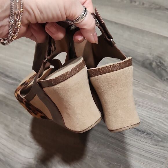 NWOT Nature Breeze Leopard Platform Wedges - Picture 7 of 9